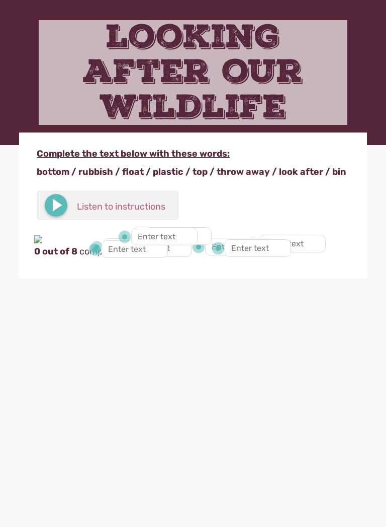 Looking after our wildlife worksheet preview