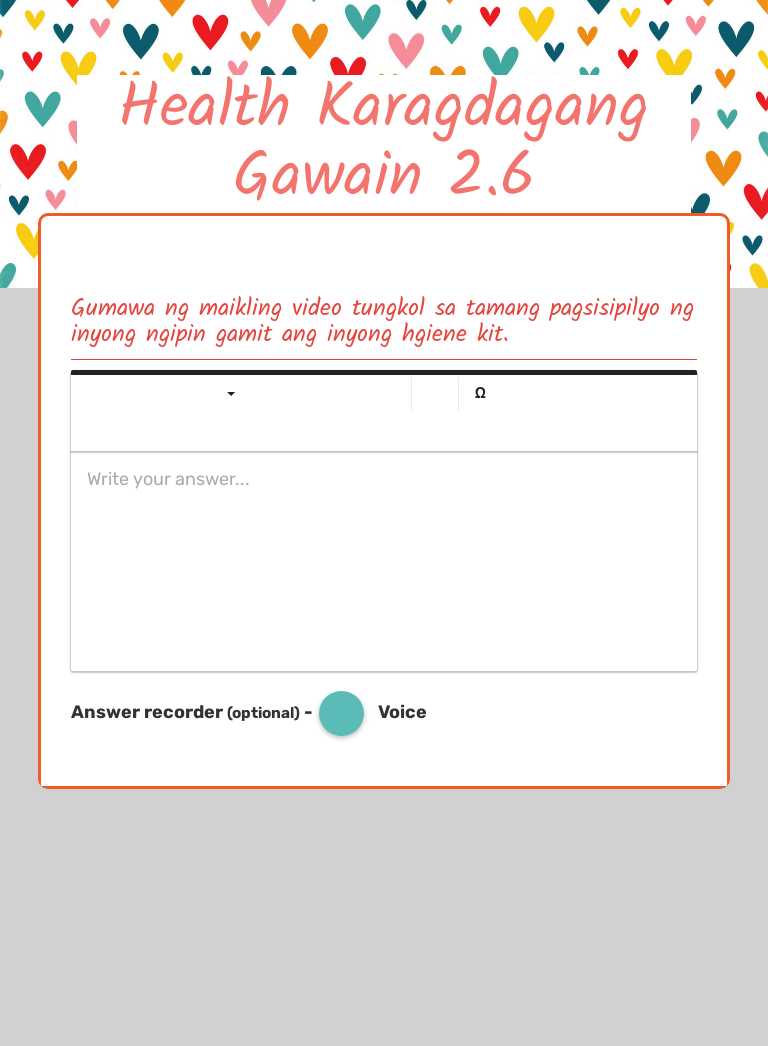Health Karagdagang Gawain 2.6 worksheet preview image