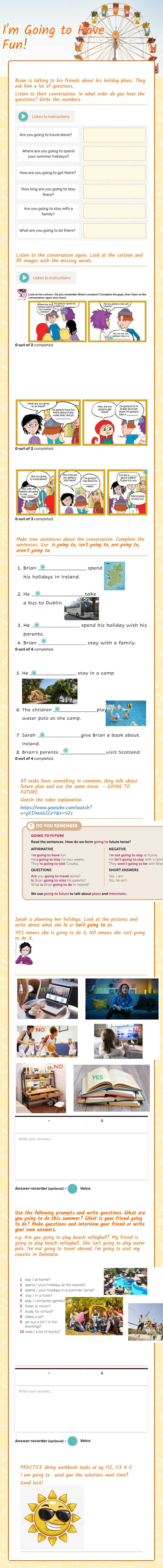 I'm Going to Have Fun! worksheet preview image