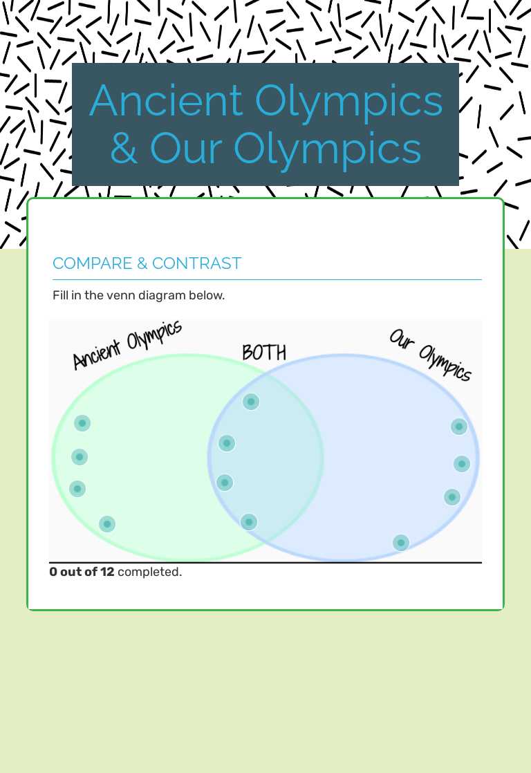 Ancient Olympics & Our Olympics worksheet preview image