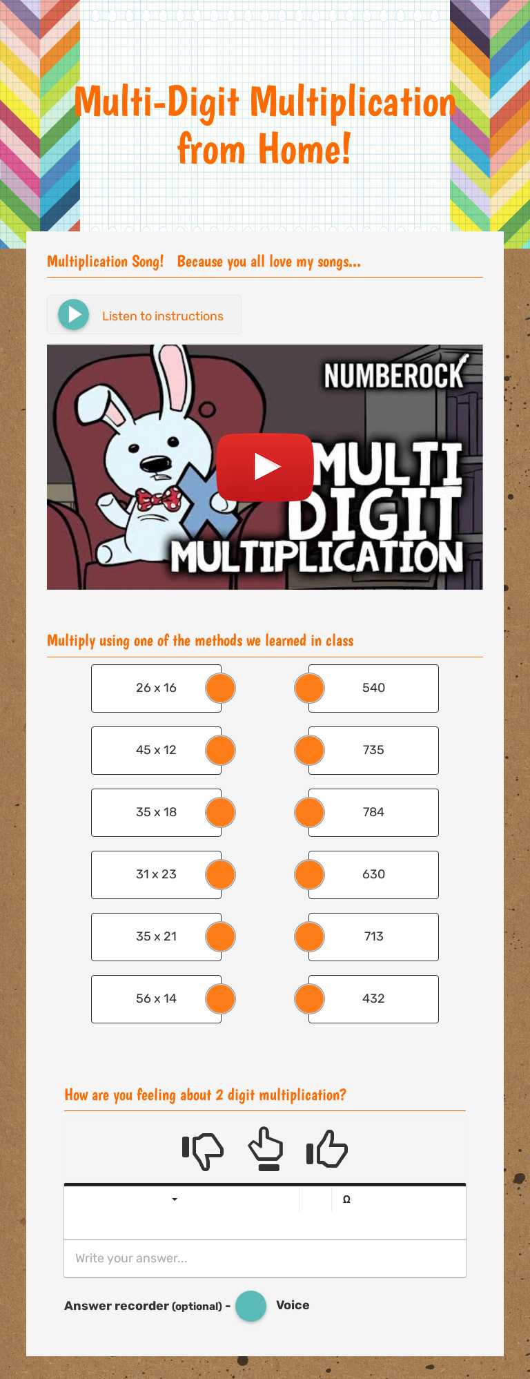 Multi-Digit Multiplication from Home! Grade 4 worksheet preview