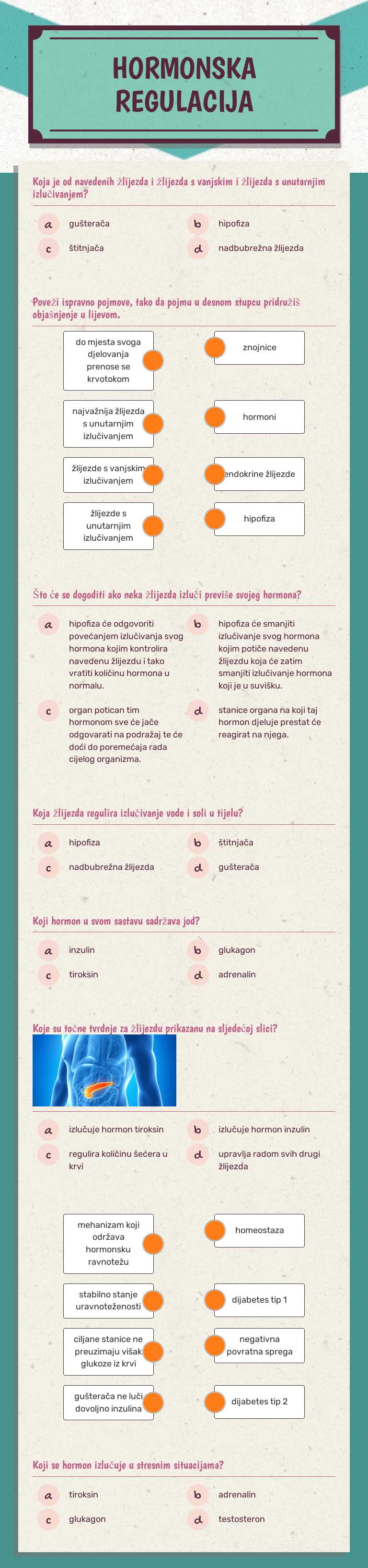 HORMONSKA REGULACIJA worksheet preview image