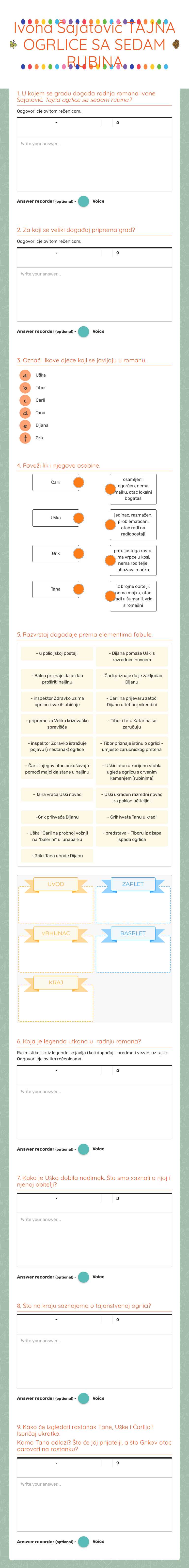 Ivona Šajatović                       TAJNA OGRLICE SA SEDAM RUBINA worksheet preview image