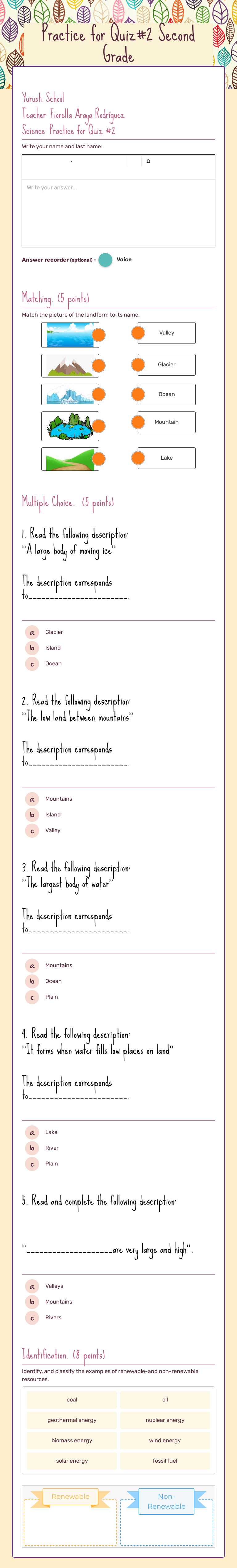 Practice for Quiz#2
Second Grade Grade 2 worksheet preview