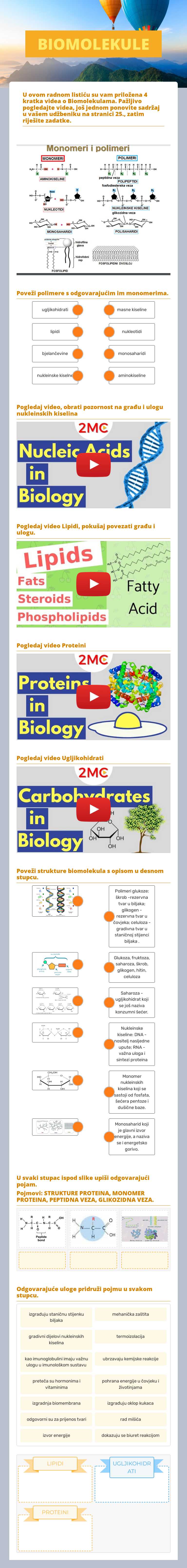 BIOMOLEKULE Grade 10 worksheet preview