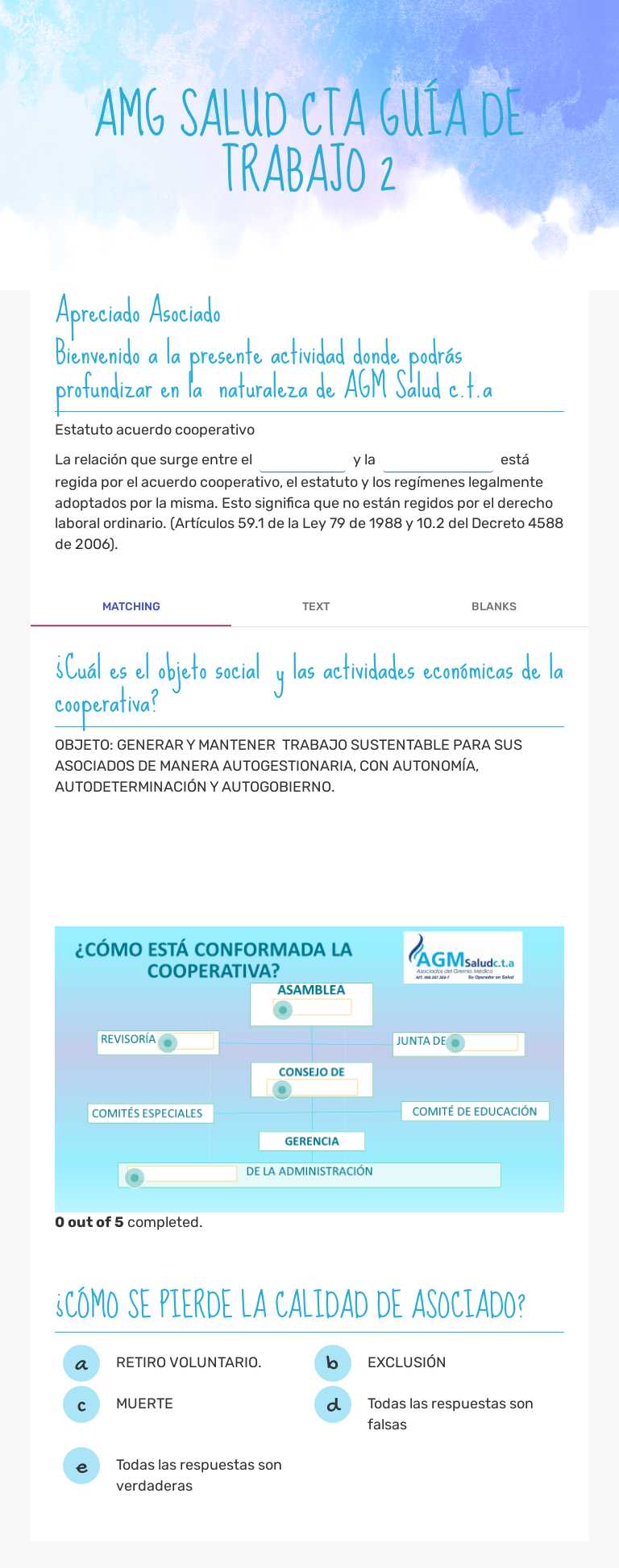 AMG SALUD CTA  
           GUÍA DE TRABAJO 2 Other worksheet preview