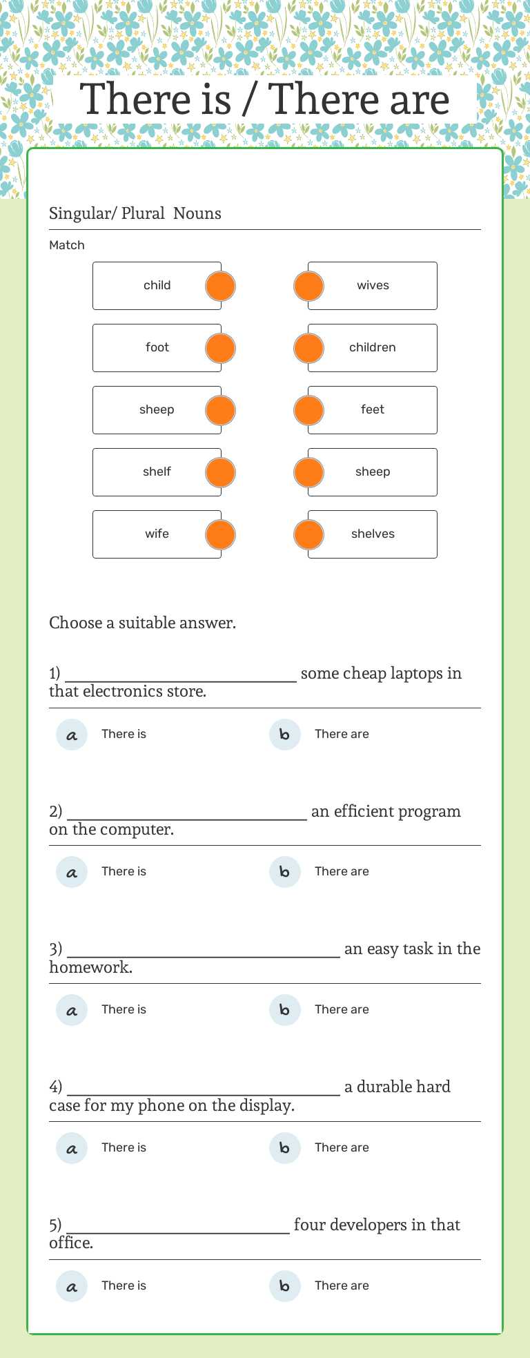 There is / There are worksheet preview image