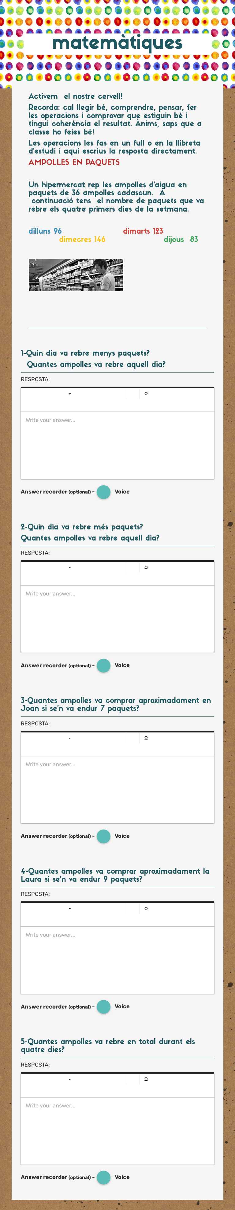 matemàtiques worksheet preview image