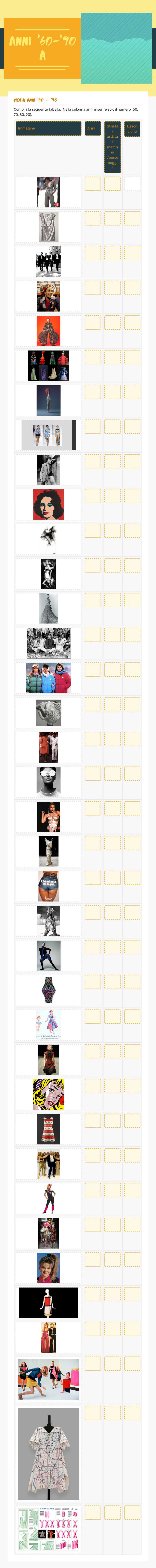 Anni '60-'90
A worksheet preview image