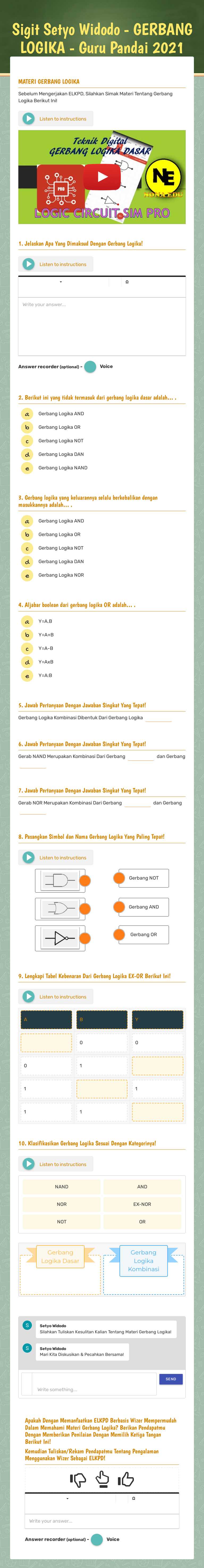 Sigit Setyo Widodo - GERBANG LOGIKA - Guru Pandai 2021 Grade 10 worksheet preview