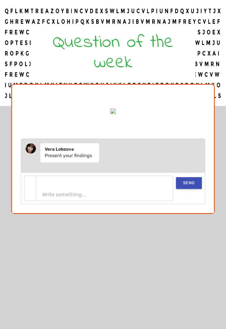 Question of the week Other worksheet preview