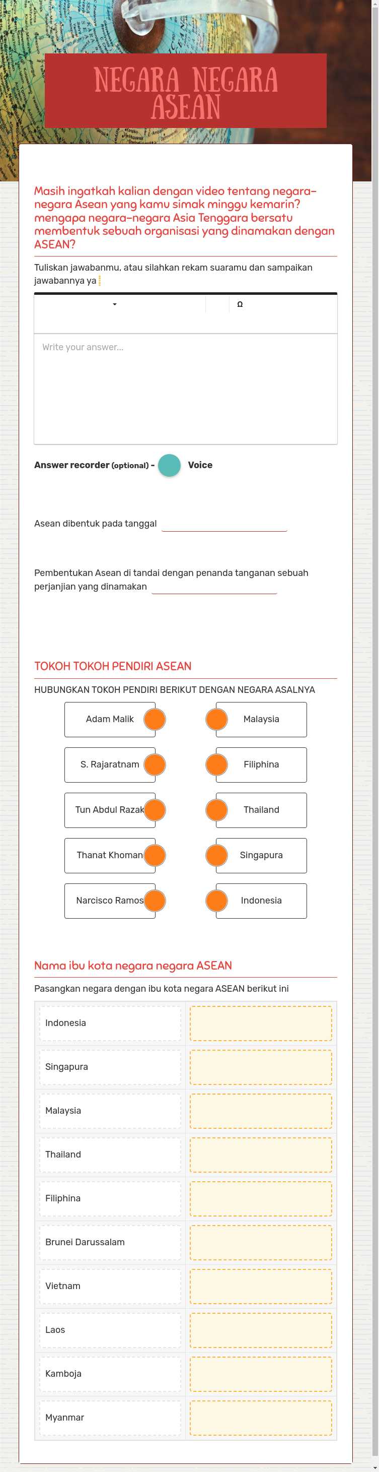 NEGARA NEGARA ASEAN worksheet preview image
