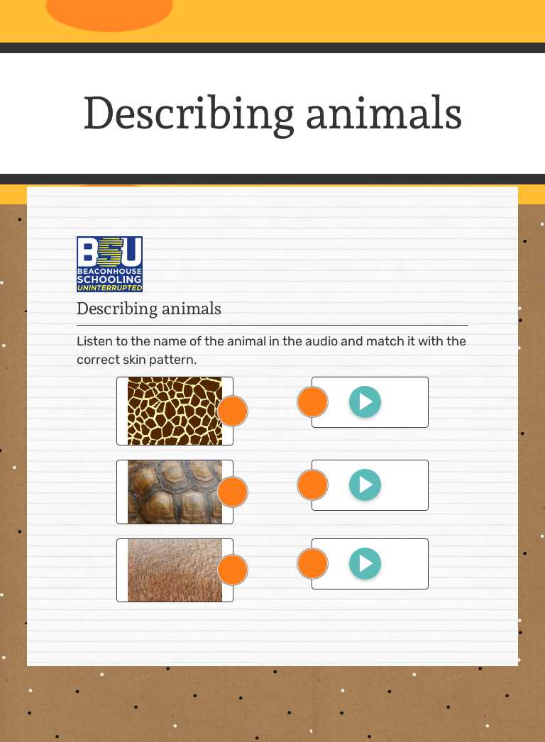 Describing animals worksheet preview image