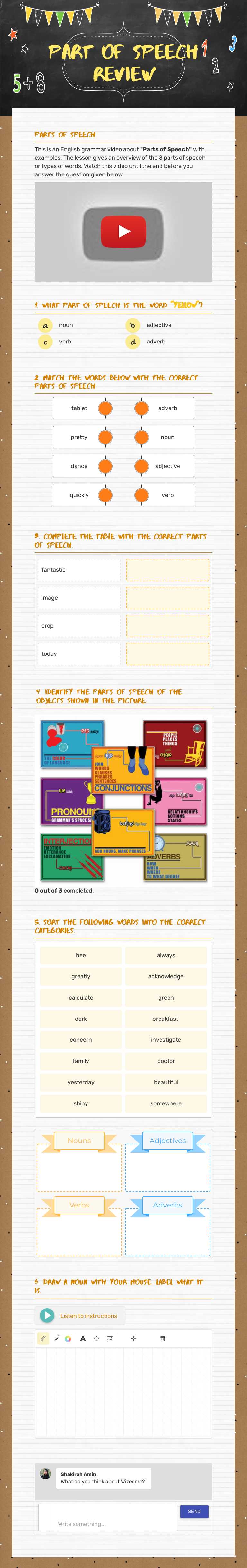 Part of Speech
Review worksheet preview image