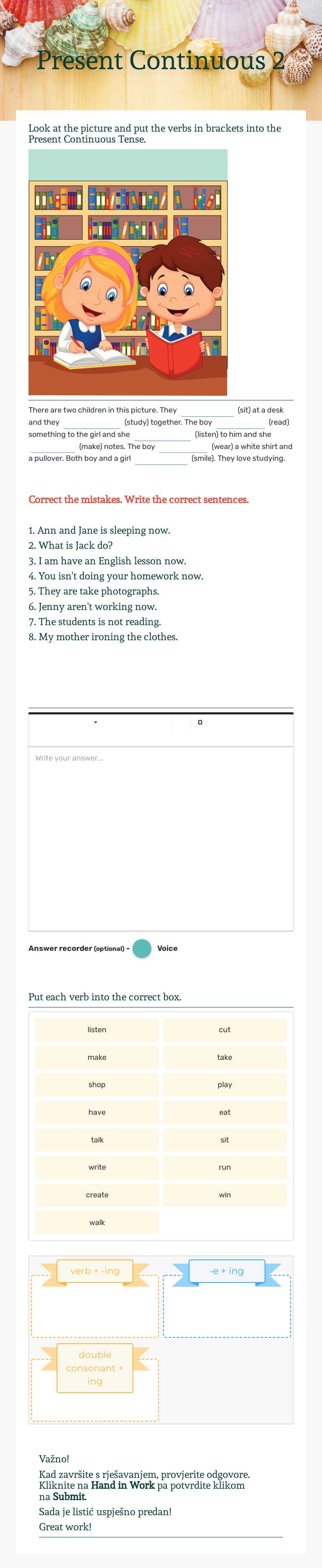 Present Continuous 2 worksheet preview image