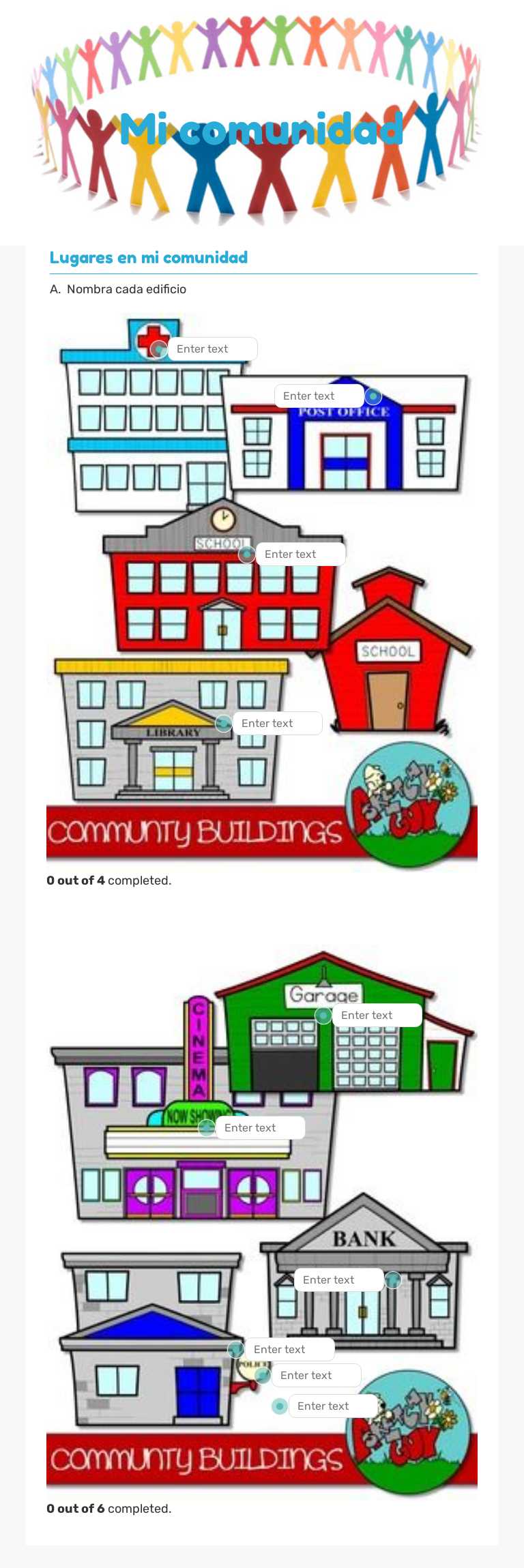 Mi comunidad worksheet preview image