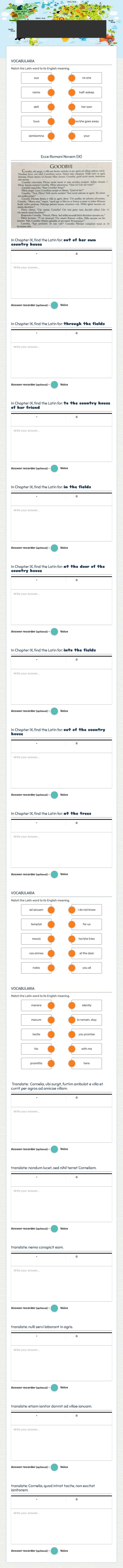 Ecce romani novem: IX worksheet preview image