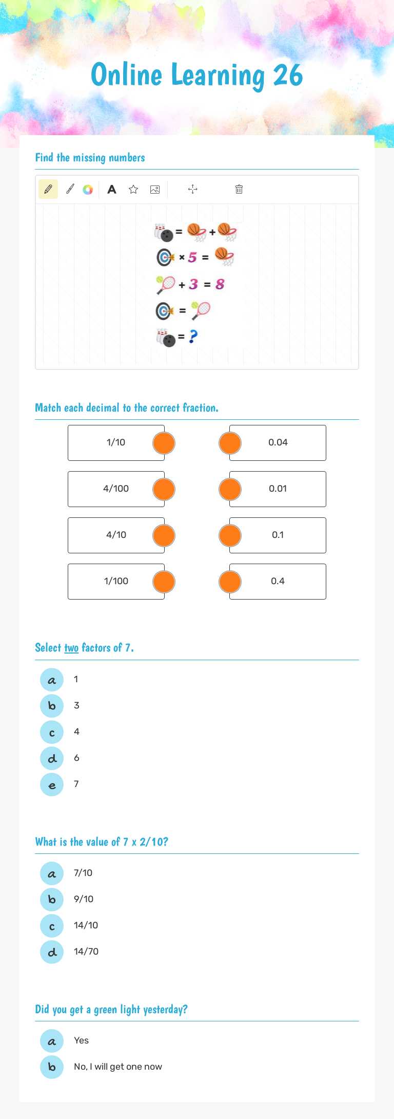 Measurement worksheet preview image