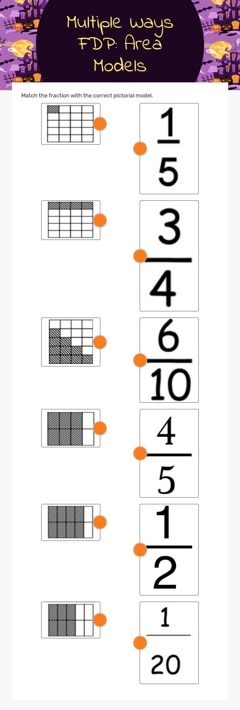 Multiple Ways FDP: Area Models worksheet preview image
