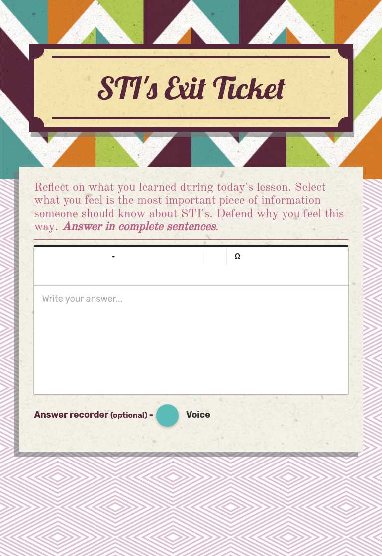 STI's Exit Ticket worksheet preview image