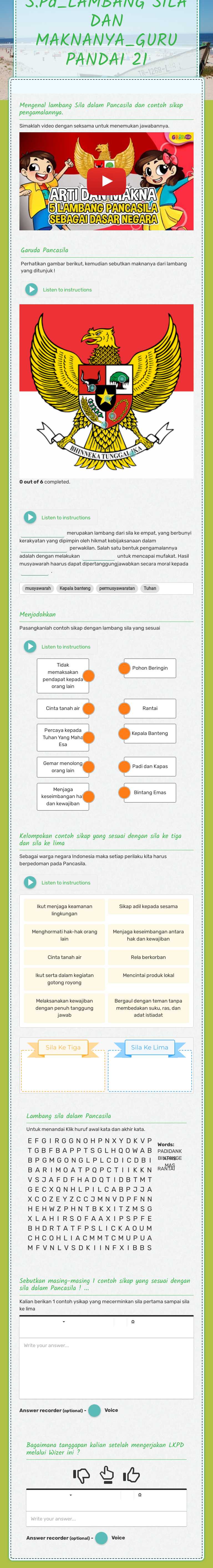 ANDRIYANI, S.Pd_LAMBANG SILA DAN MAKNANYA_GURU PANDAI 21 worksheet preview image