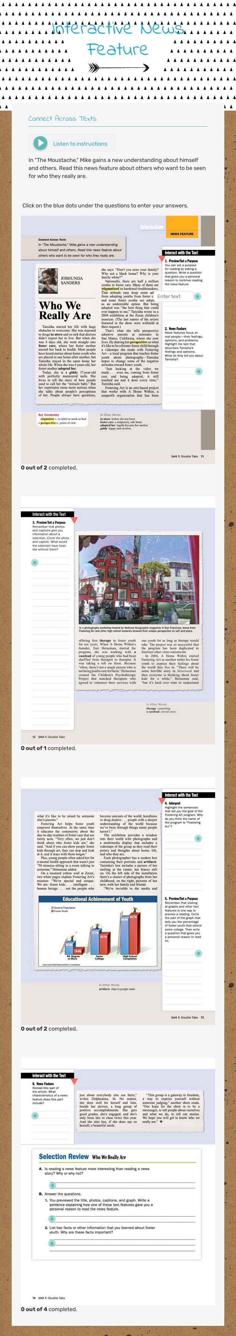 Interactive News Feature Grade 10 worksheet preview