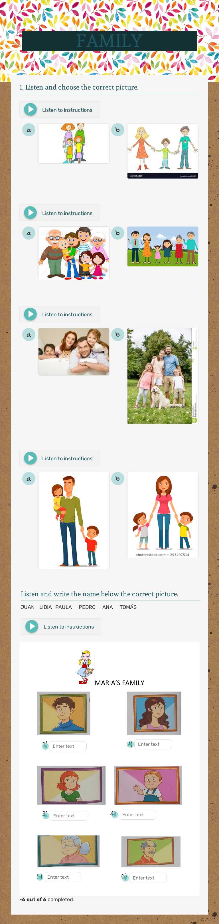 FAMILY worksheet preview image