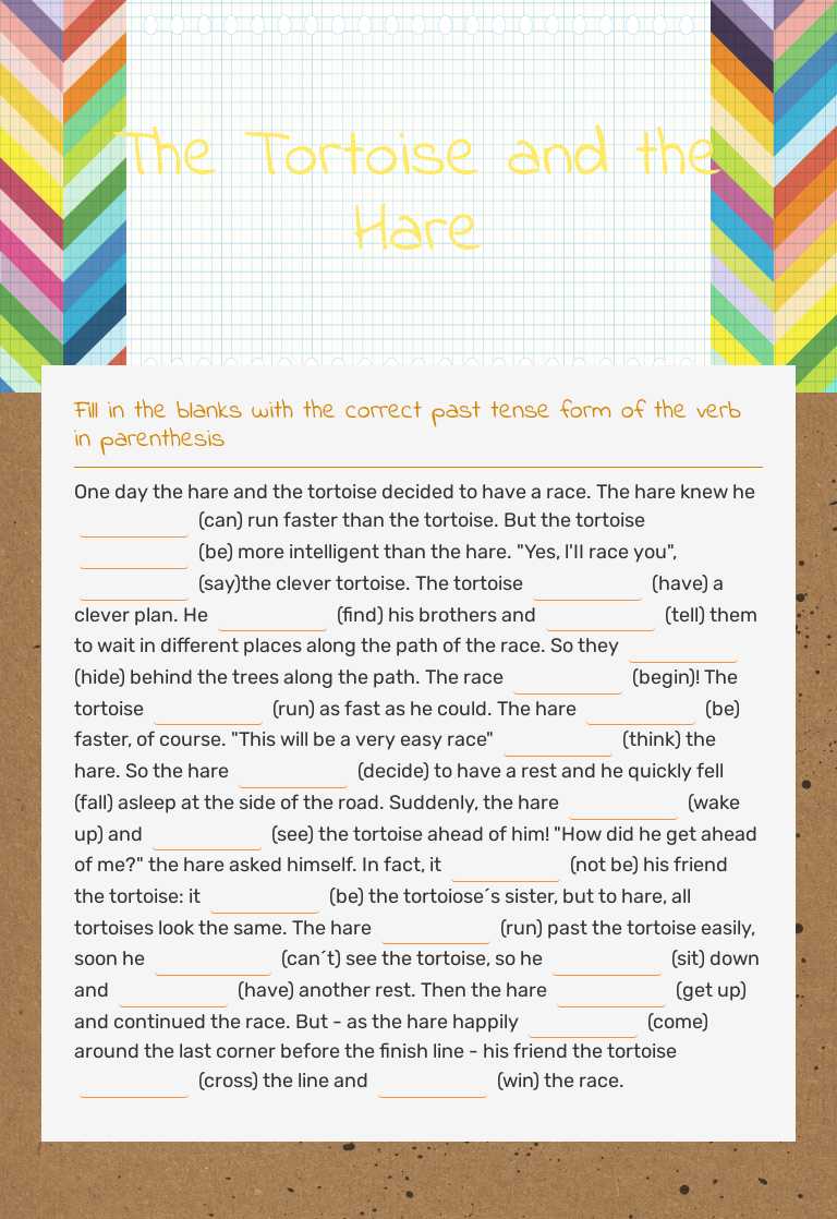The Tortoise and the Hare Grade 7 worksheet preview