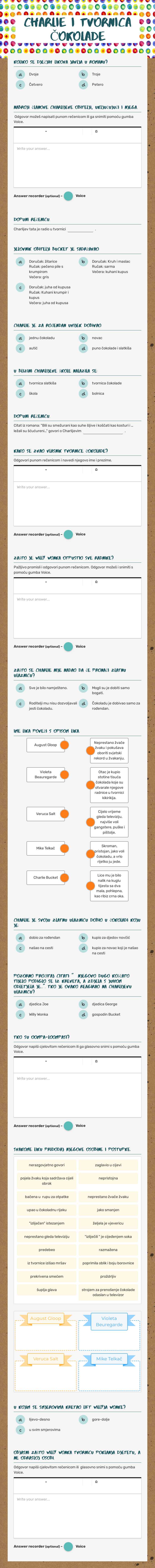 CHARLIE I TVORNICA ČOKOLADE worksheet preview image