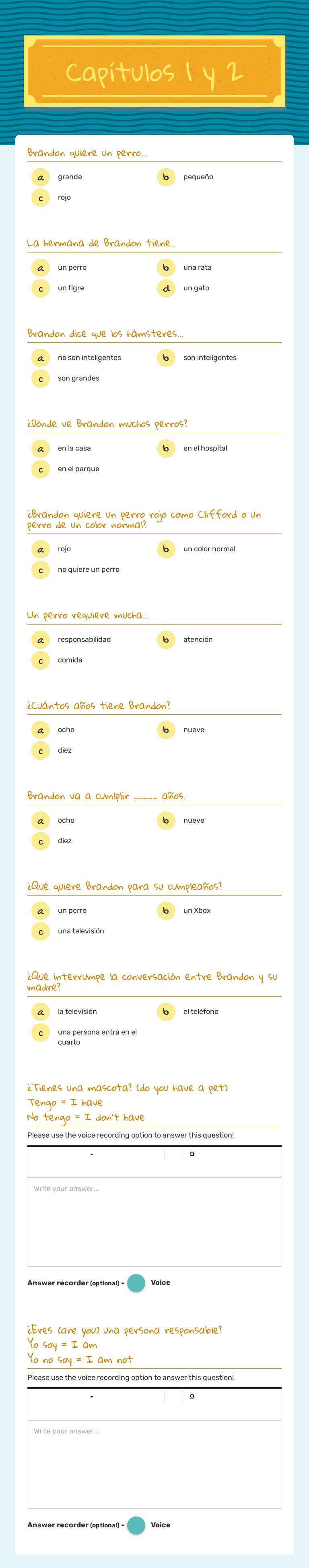 Capítulos 1 y 2 worksheet preview image