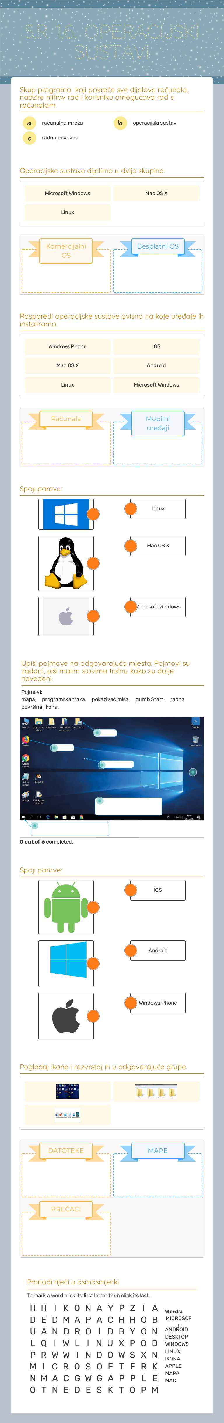 5.r 1.6. Operacijski sustavi worksheet preview image