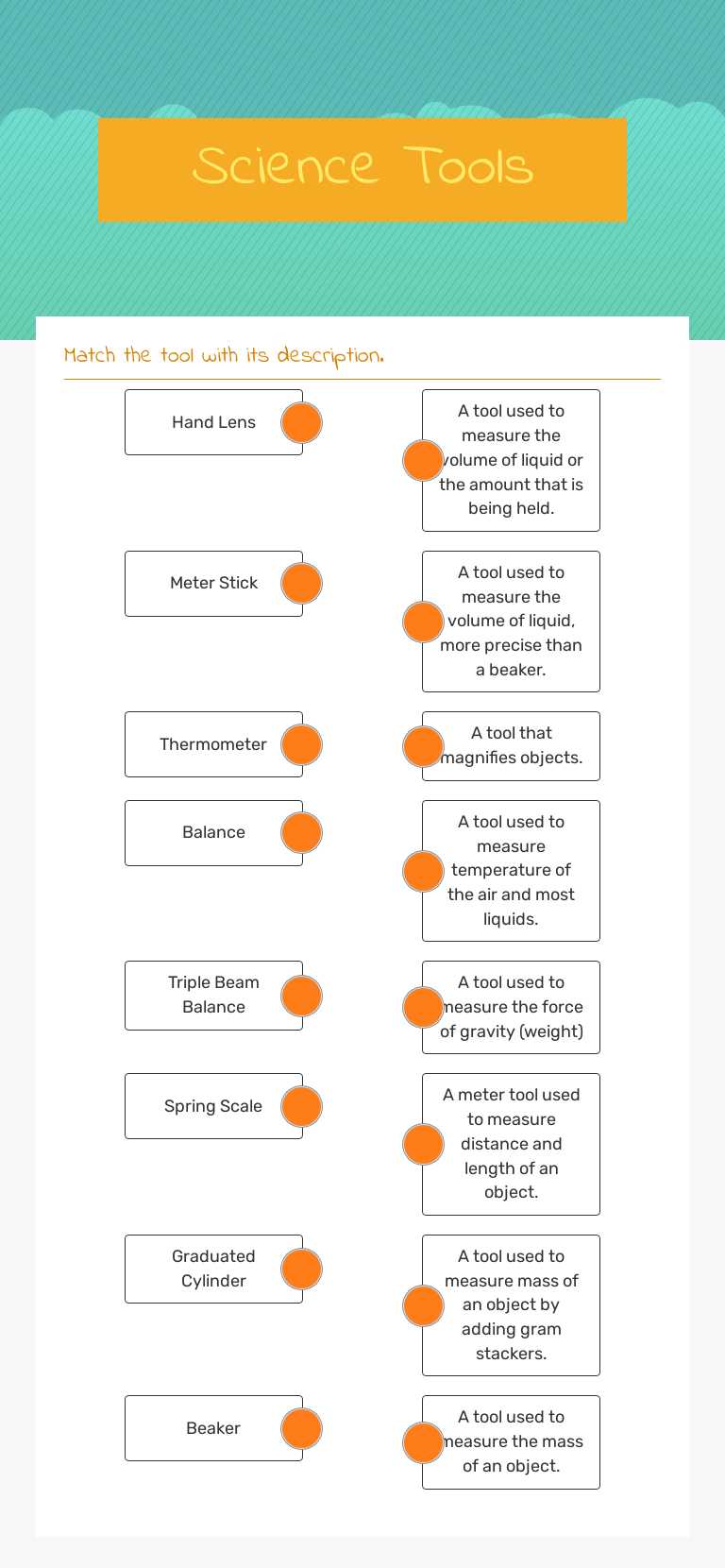 Science Tools Grade 5 worksheet preview