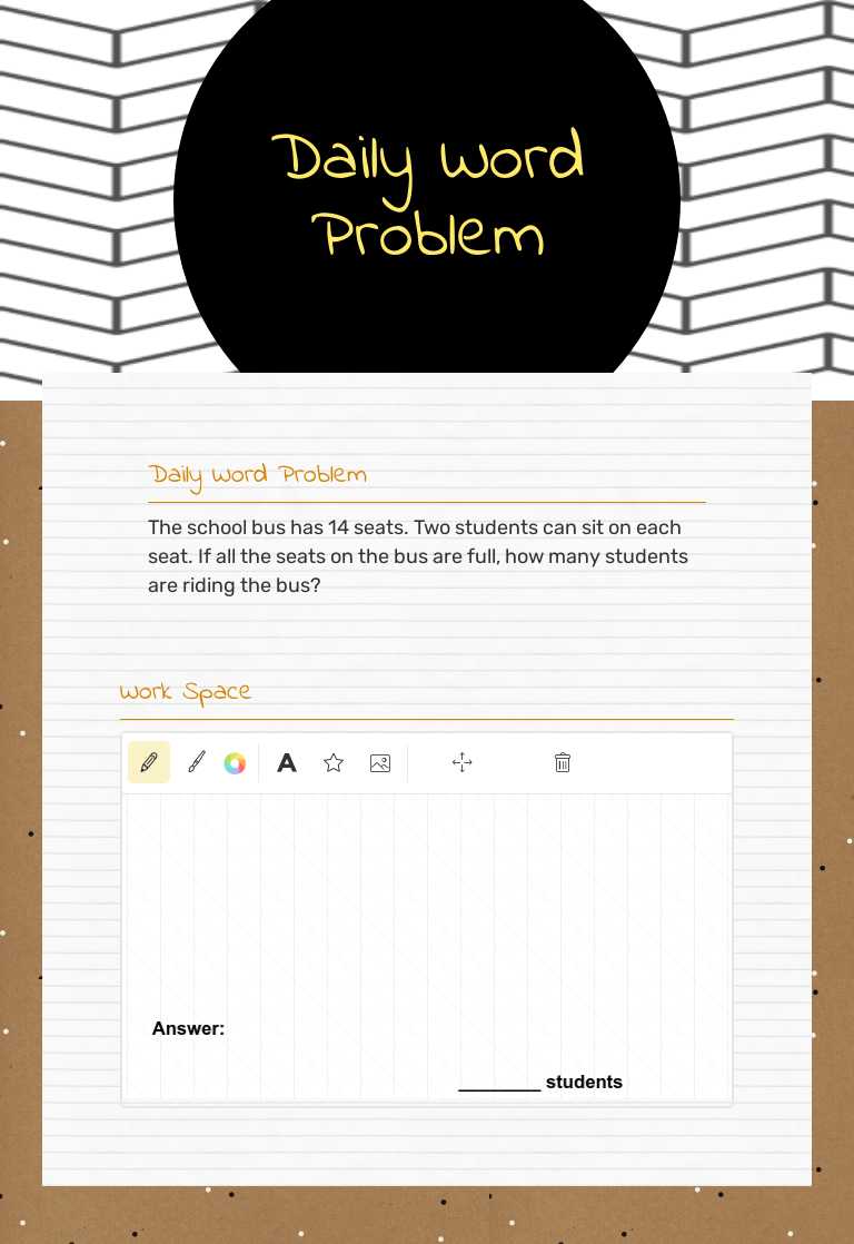 Daily Word Problem worksheet preview image