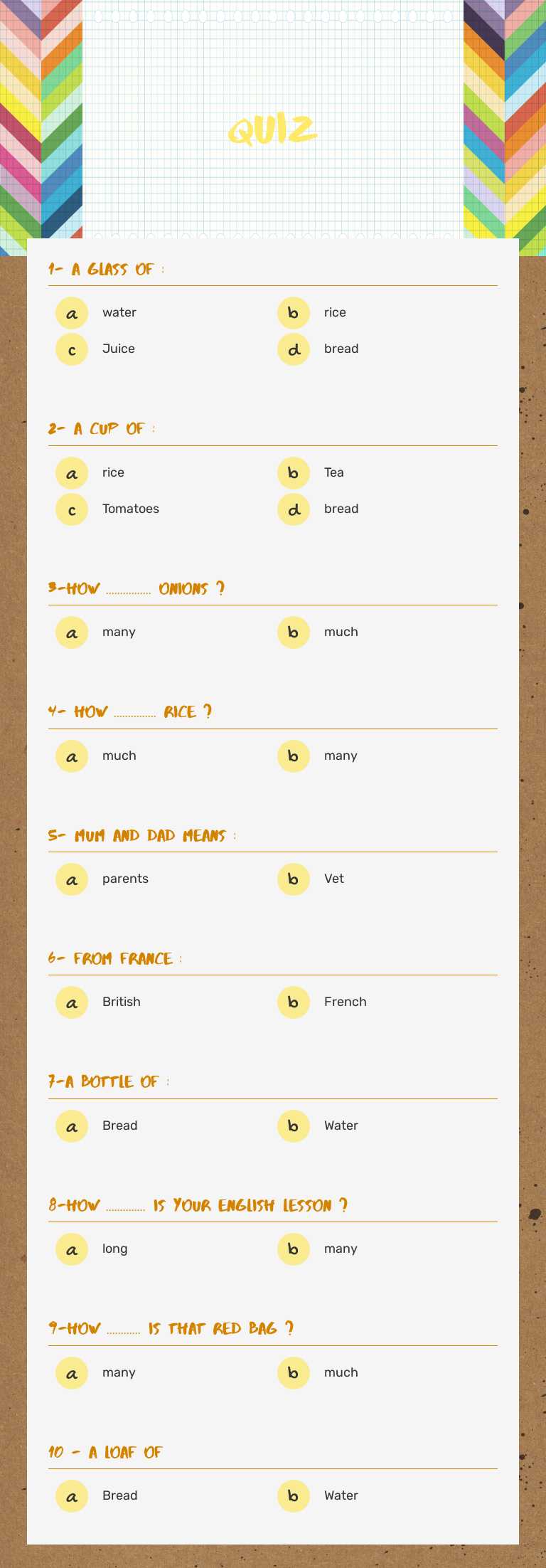 Quiz worksheet preview image