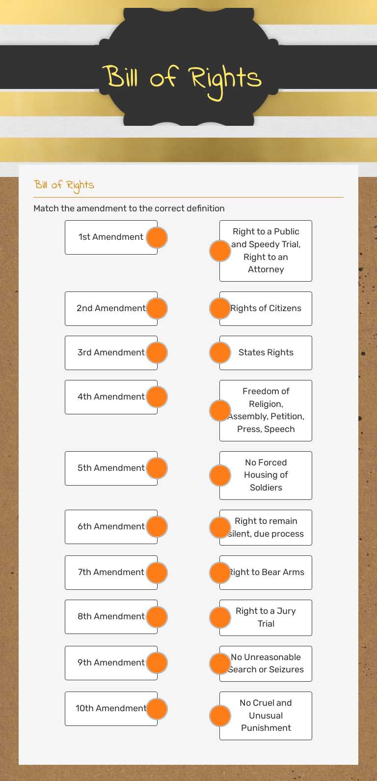 Bill of Rights worksheet preview image