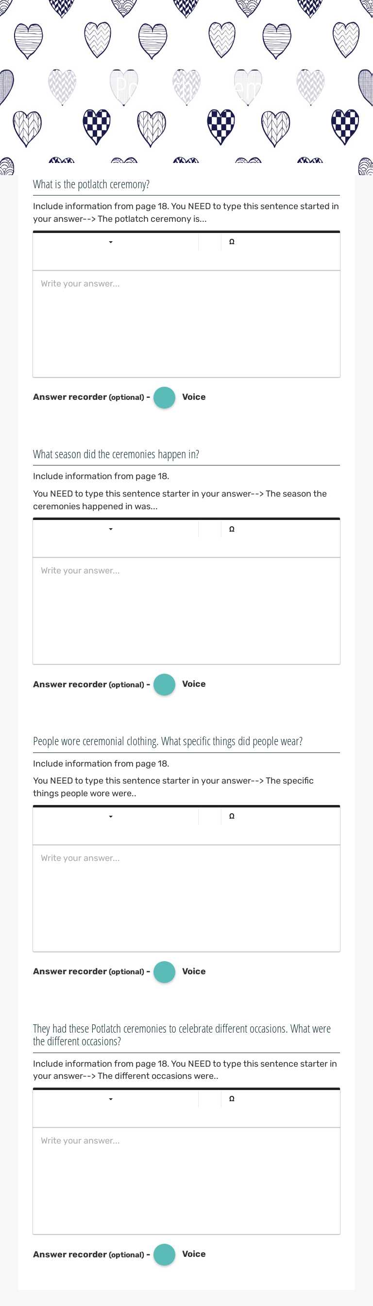 The Potlatch Ceremony worksheet preview image