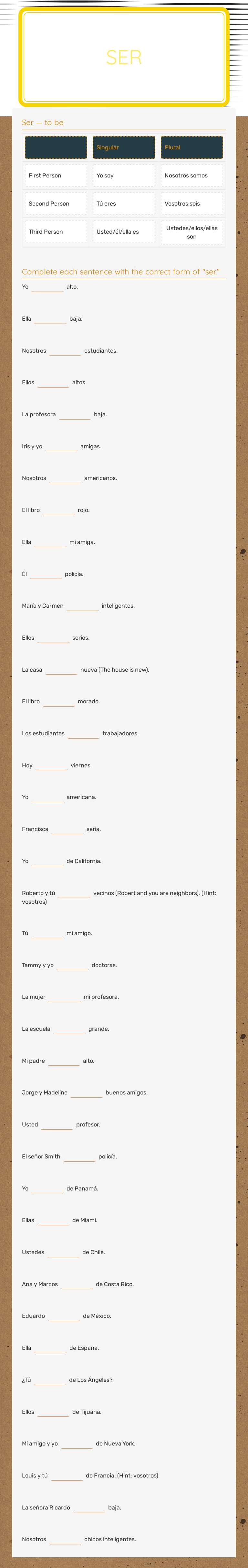 Ser worksheet preview image