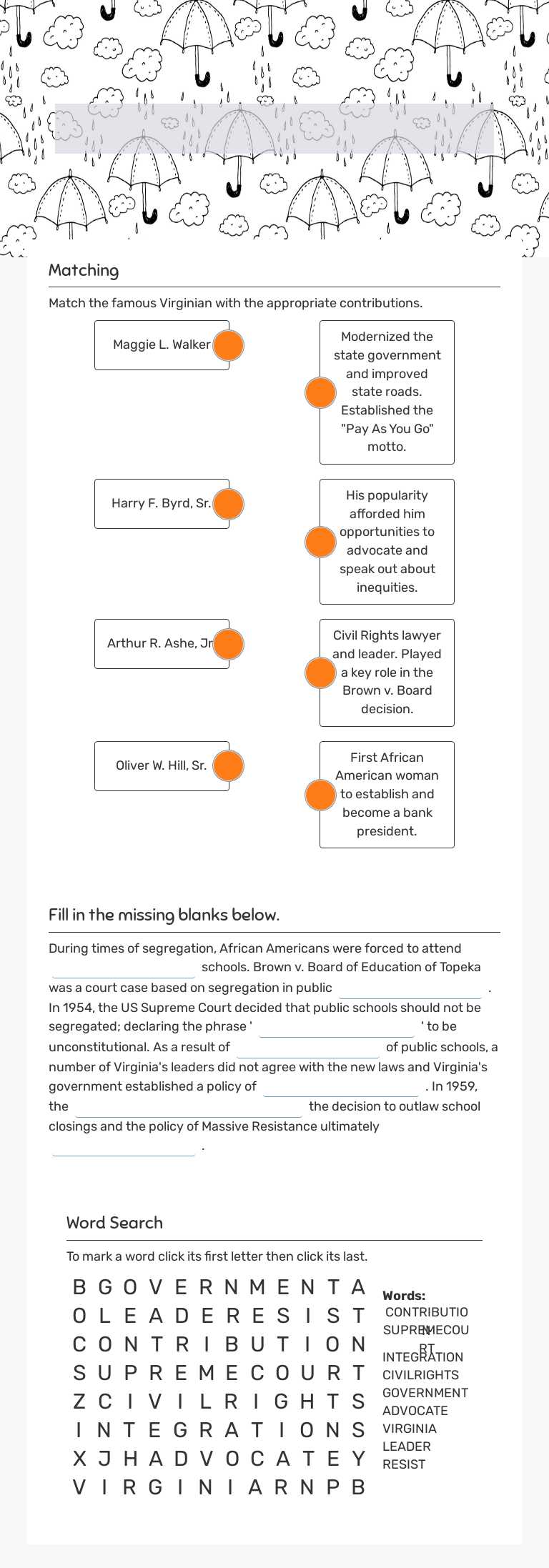 Social Studies Asynchronous worksheet preview image