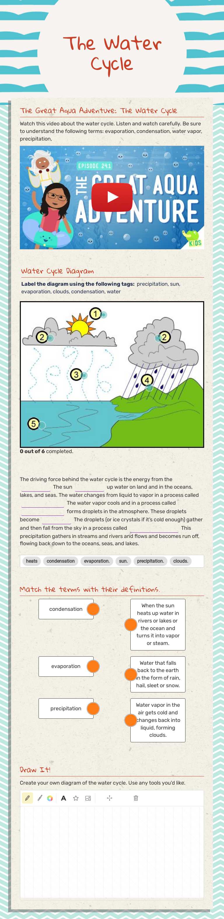 The Water Cycle Grade 3 worksheet preview