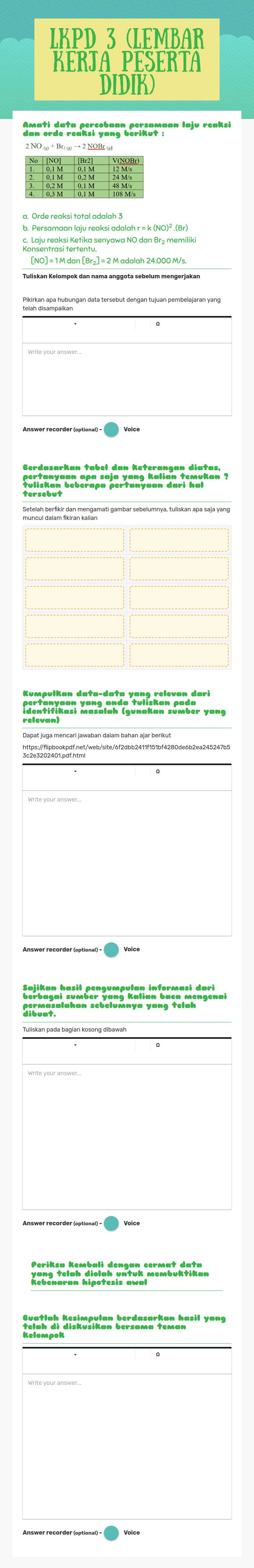 LKPD 3 (Lembar Kerja Peserta Didik) worksheet preview image