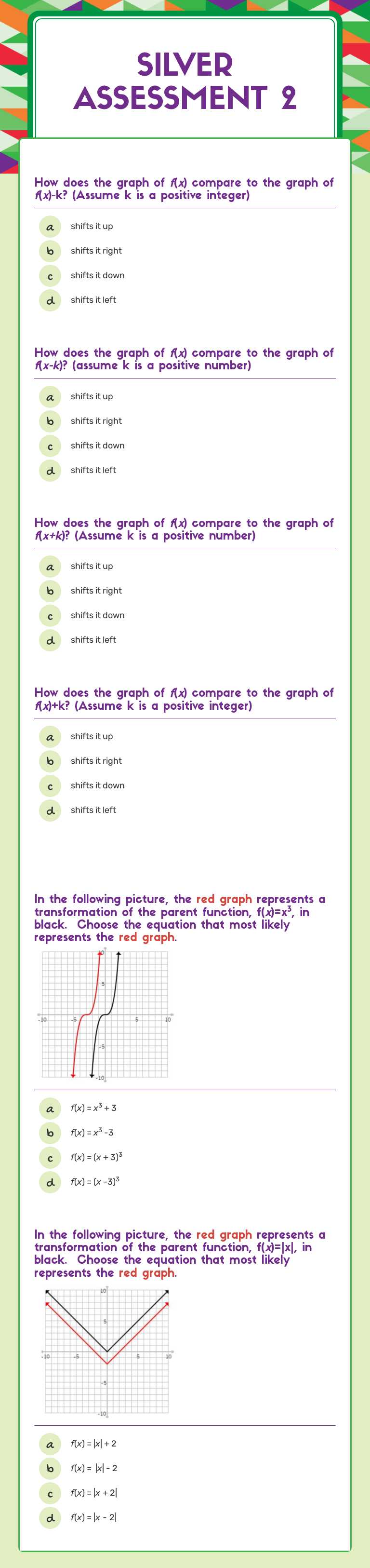 Silver assessment 2 Grade 11 worksheet preview