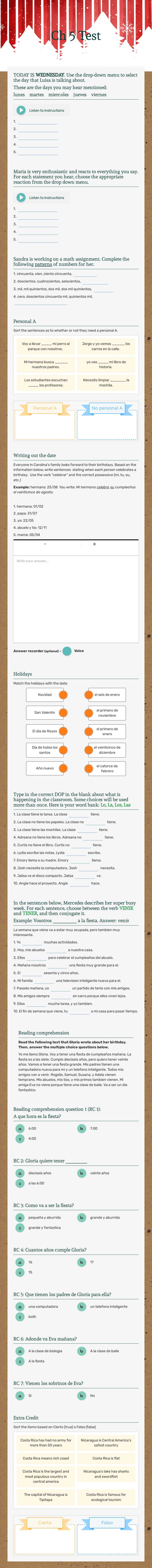 Ch 5 Test worksheet preview image
