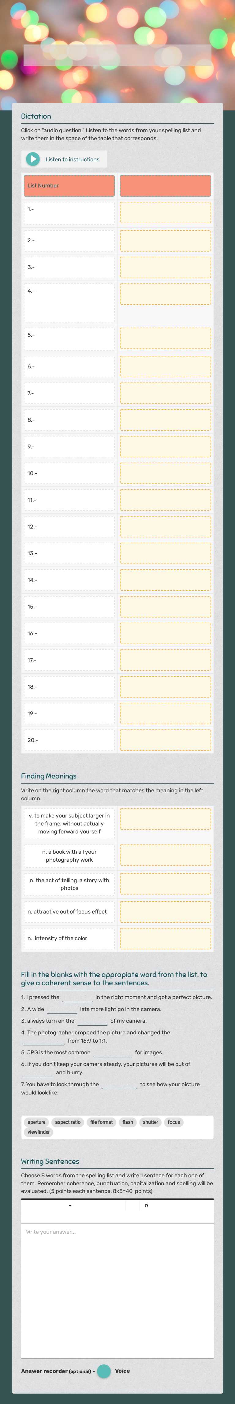 5th Grade B Spelling Quiz  #9 worksheet preview image