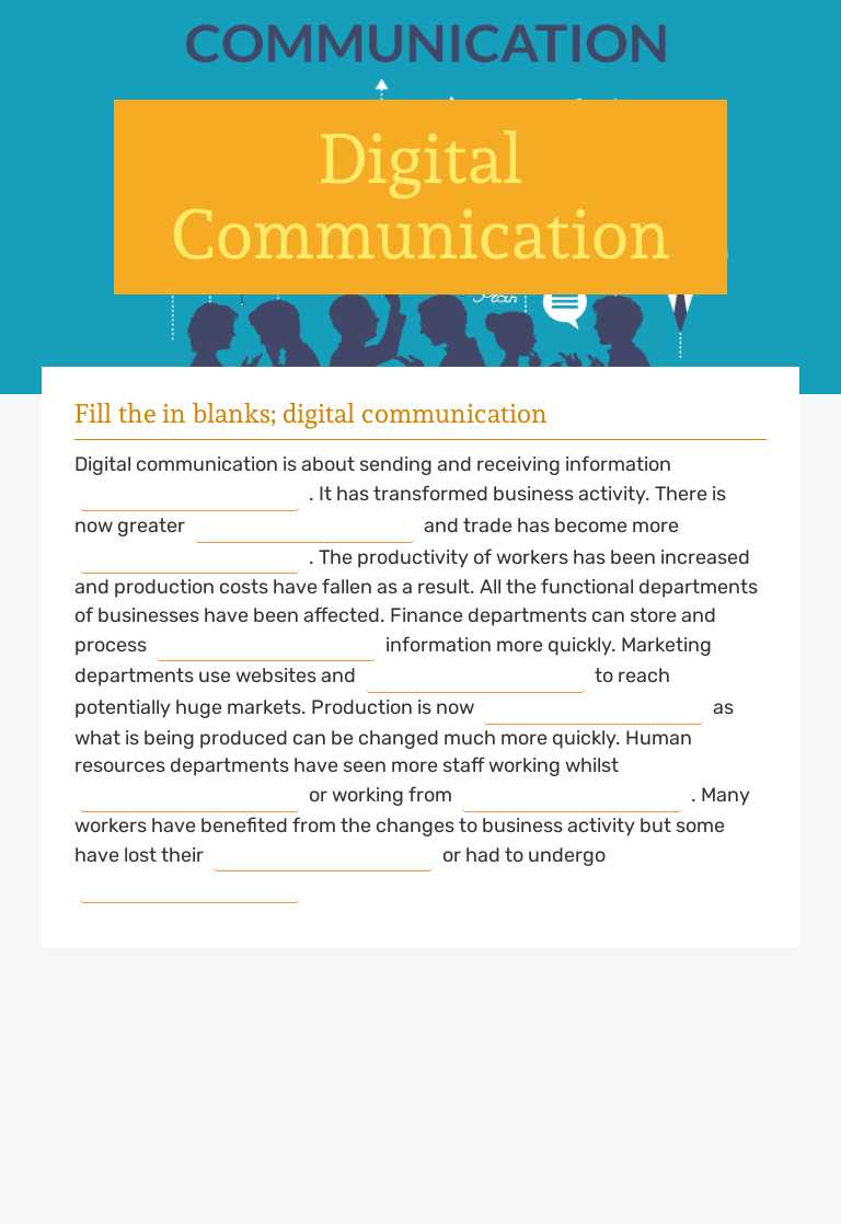 Digital Communication Grade 10 worksheet preview