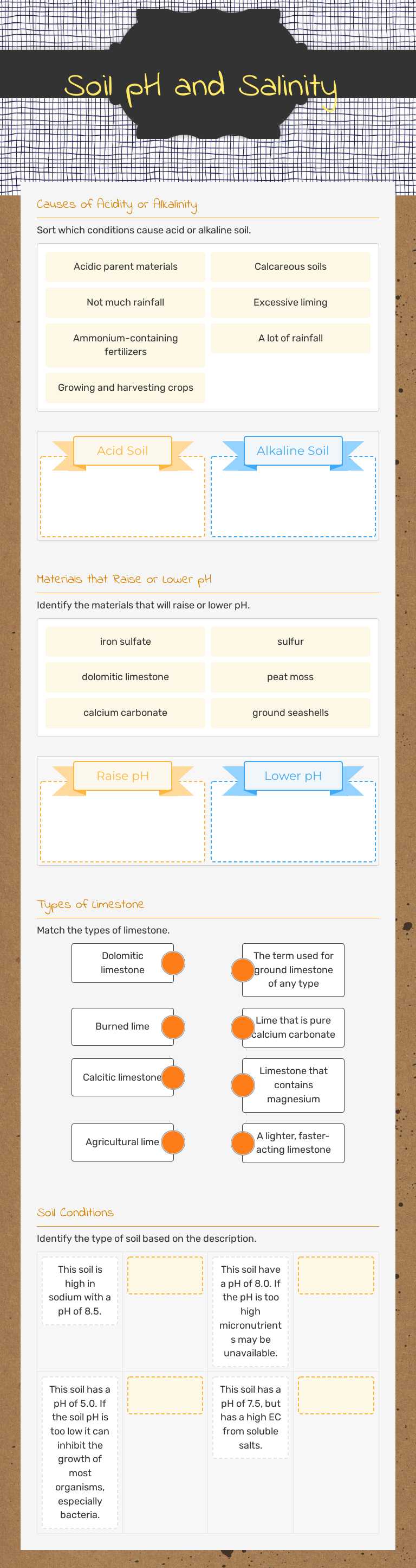 Soil pH and Salinity worksheet preview image