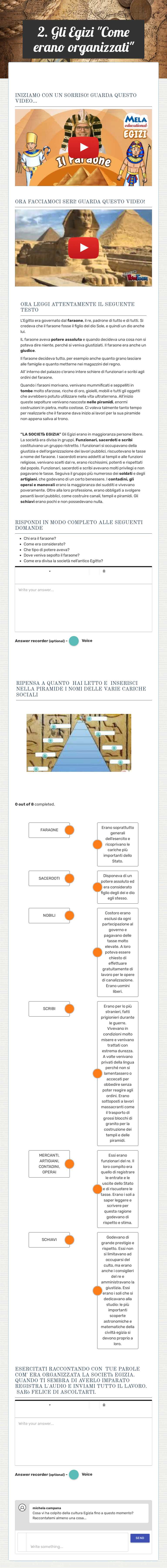 2. Gli Egizi "Come erano organizzati" worksheet preview image