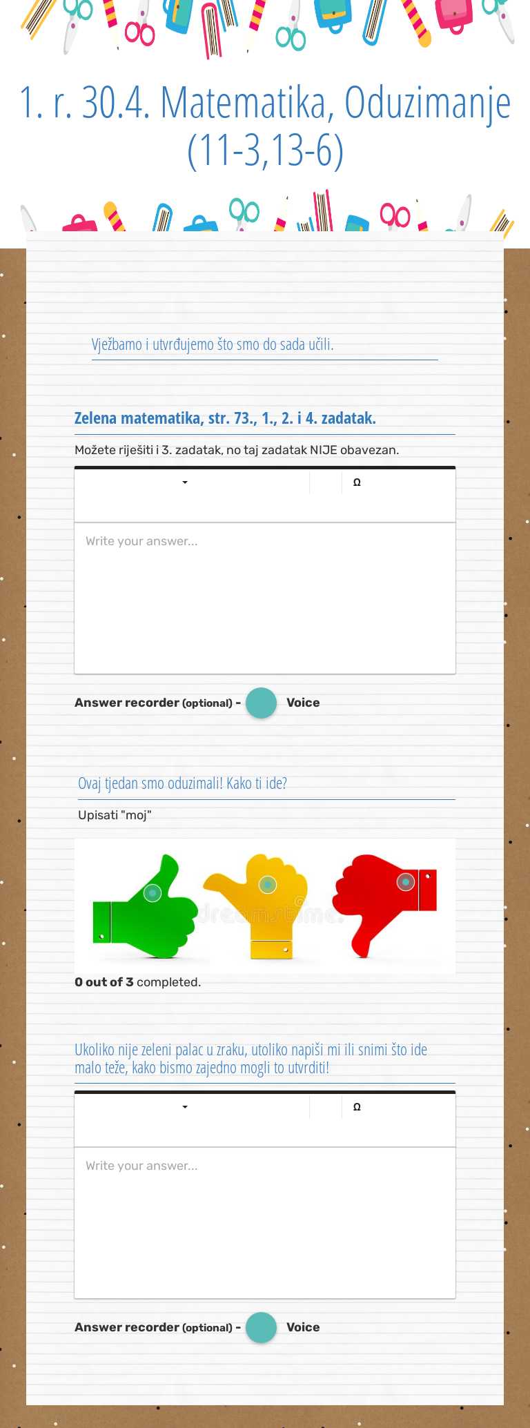 1. r. 30.4. Matematika, Oduzimanje (11-3,13-6) worksheet preview image