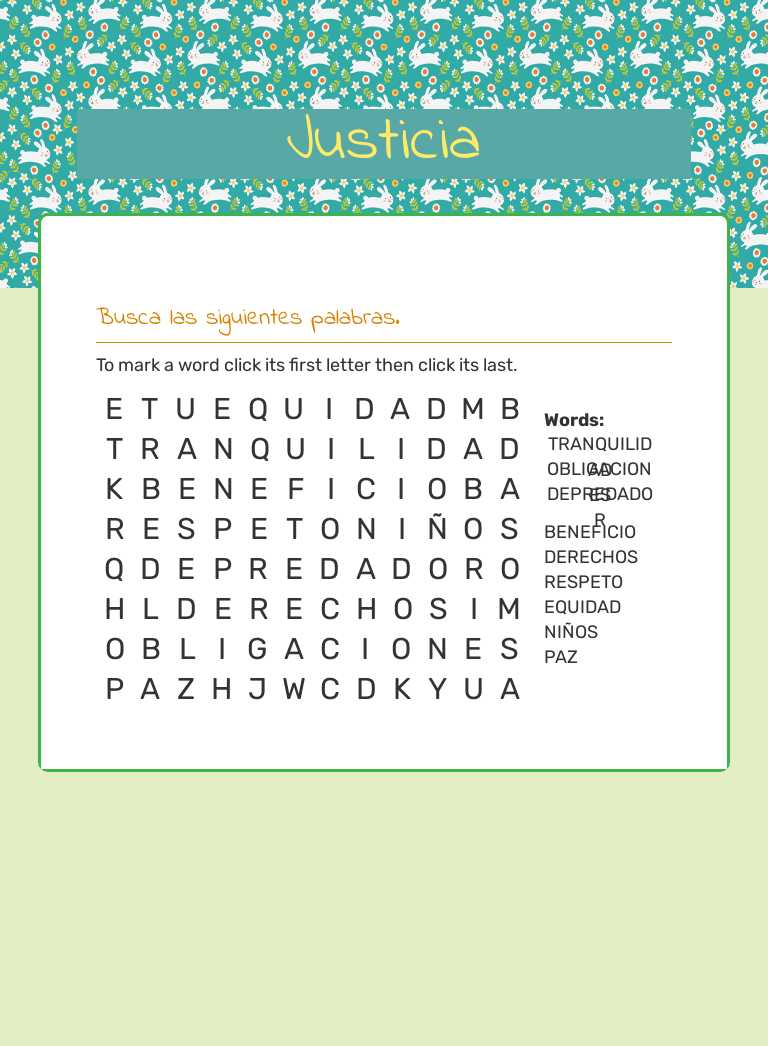 Justicia worksheet preview image