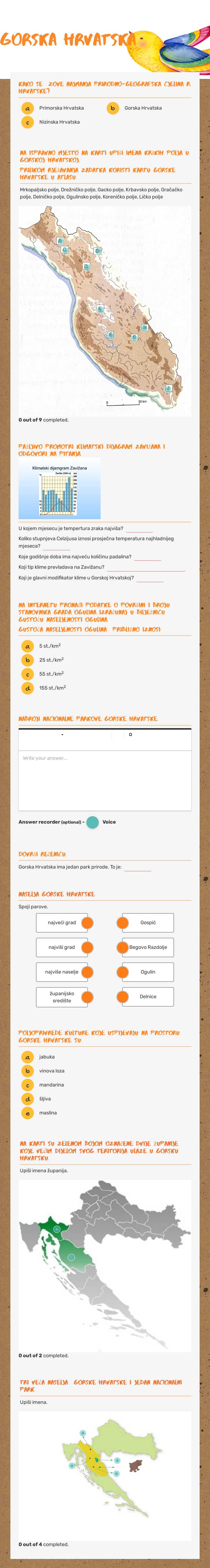 Gorska Hrvatska Grade 8 worksheet preview