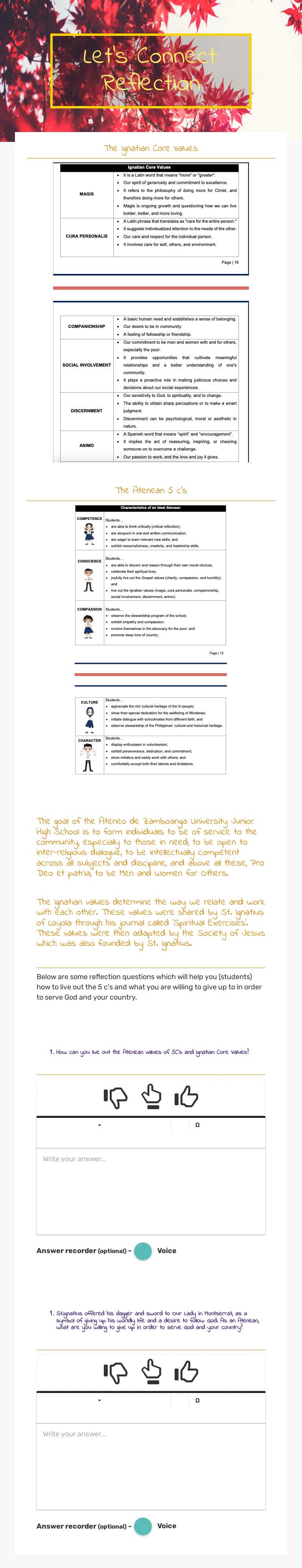 Let's Connect:
Reflection worksheet preview image